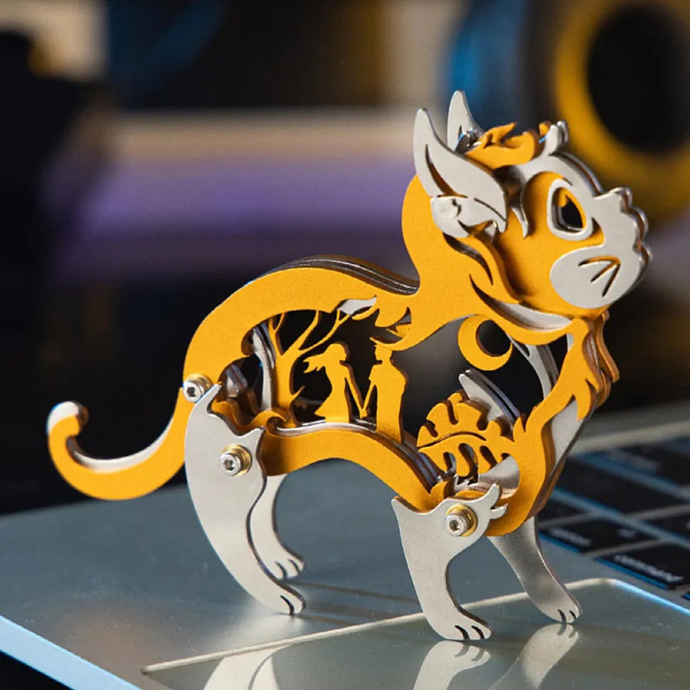 3D Metal Mechanical Cat Assembly Model Kit