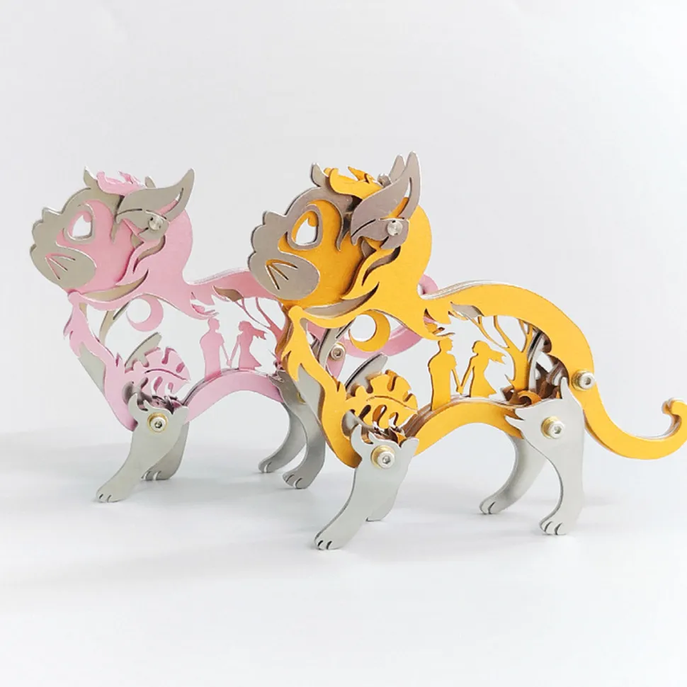 3D Metal Mechanical Cat Assembly Model Kit