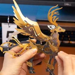 3D Metal Mechanical Deer DIY Assembly Model Kit, Futuristic Desktop for Adults and Collectors