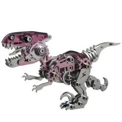 3D Metal Mechanical Dinosaur Model Kit DIY Velociraptor Assembly Model - 160PCS