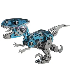 3D Metal Mechanical Dinosaur Model Kit DIY Velociraptor Assembly Model - 160PCS