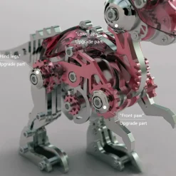 3D Metal Mechanical Dinosaur Model Kit DIY Parasaurolophus Assembly Model - 160PCS