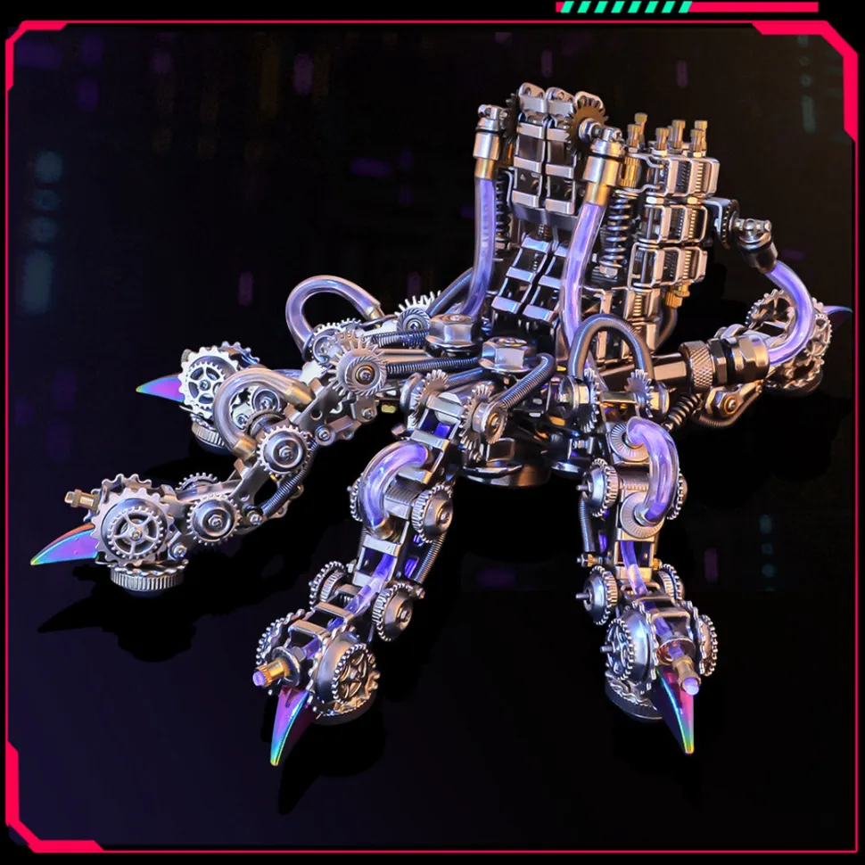 3D Metal Mechanical Dragon Claw Light Crafts DIY Assembly Model Kit Art Device for Kids, Teens and Adults-1000+PCS