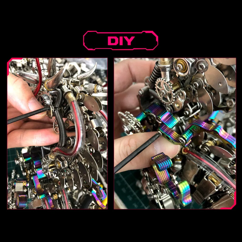 3D Metal Mechanical Dragon Crafts DIY Assembly Model Kit Art Device for Kids, Teens and Adults-2030+PCS