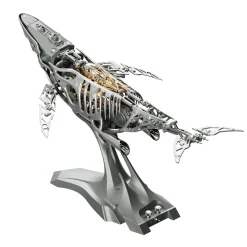3D Metal Mechanical Humpback Whale Model Kit– DIY Marine Creature Assembly Puzzle Toy