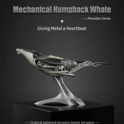 3D Metal Mechanical Humpback Whale Model Kit– DIY Marine Creature Assembly Puzzle Toy