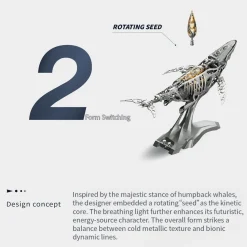 3D Metal Mechanical Humpback Whale Model Kit– DIY Marine Creature Assembly Puzzle Toy