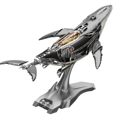 3D Metal Mechanical Humpback Whale Model Kit– DIY Marine Creature Assembly Puzzle Toy
