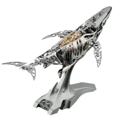 3D Metal Mechanical Humpback Whale Model Kit– DIY Marine Creature Assembly Puzzle Toy