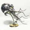 3D Metal Mechanical Jellyfish Model Kit-DIY Steampunk Assembly with USB Warm Light Desk Lamp for Desktop Display (800+PCS)