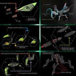 3D Metal Mechanical Mantis DIY Assembly Insect Model Kits Creative Ornaments-1000+PCS