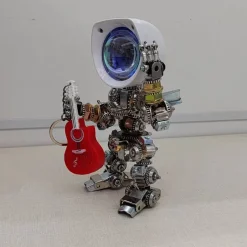 3D Metal Mechanical Punk Guitarist Robot Christmas Colorful Ambient Lamp Model Assembly Kit for Kids, Teens, and Adults-366PCS