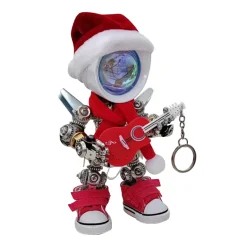 3D Metal Mechanical Punk Guitarist Robot Christmas Colorful Ambient Lamp Model Assembly Kit for Kids, Teens, and Adults-366PCS