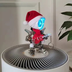 3D Metal Mechanical Punk Guitarist Robot Christmas Colorful Ambient Lamp Model Assembly Kit for Kids, Teens, and Adults-366PCS
