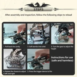3D Metal Mechanical Puzzle Dragon Crossbow Model Assembly Kit for Kids, Teens, and Adults-812PCS