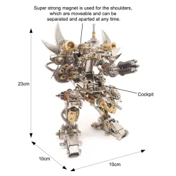 3D Metal Mechanical Puzzle Magnetic Mecha DIY Assembly Model Kit for Kids, Teens, and Adults