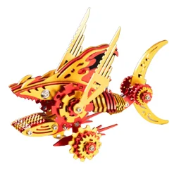 3D Metal Mechanical Sawtooth Shark Assembly Model Kit