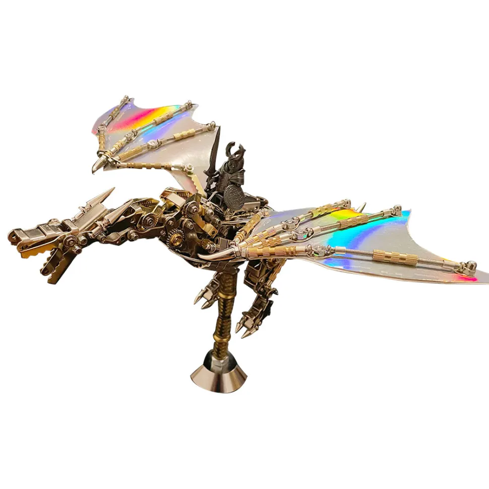 3D Metal Mechanical Steampunk Fly Dragon Crafts DIY Assembly Model Kit Art Device-600PCS+