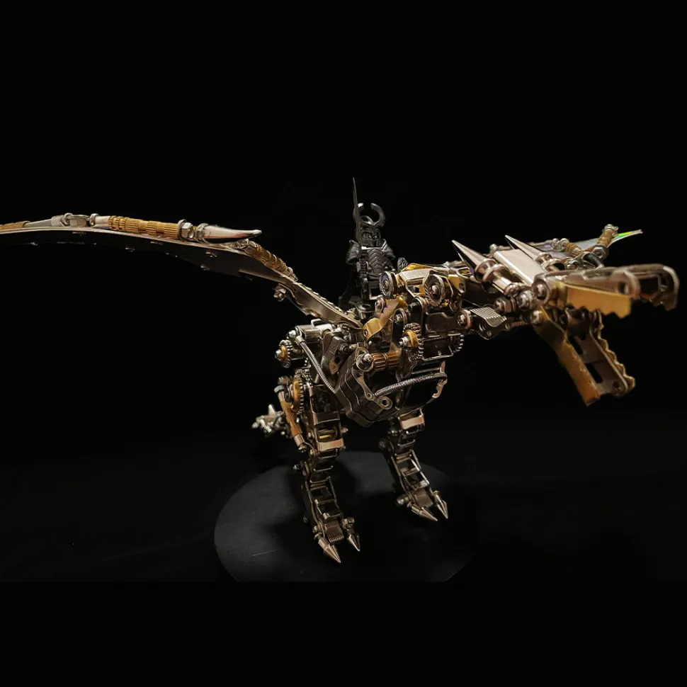 3D Metal Mechanical Steampunk Fly Dragon Crafts DIY Assembly Model Kit Art Device-600PCS+