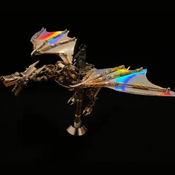 3D Metal Mechanical Steampunk Fly Dragon Crafts DIY Assembly Model Kit Art Device-600PCS+