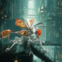 3D Metal Mechanical Wasp Puzzle Model Kit with LED Lights