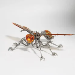3D Metal Mechanical Wasp Puzzle Model Kit with LED Lights