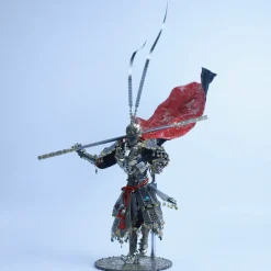 3D Metal Monkey King Sun Wukong Mecha Model Kit, DIY Assembly Collectible Figure with Cloak and Staff, Articulated Desktop Display for Adults (2600+PCS)