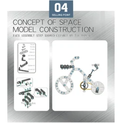 3D Metal Puzzle Bicycle Assembly Kit DIY Model Toys Kit Adults Kids -191PCS
