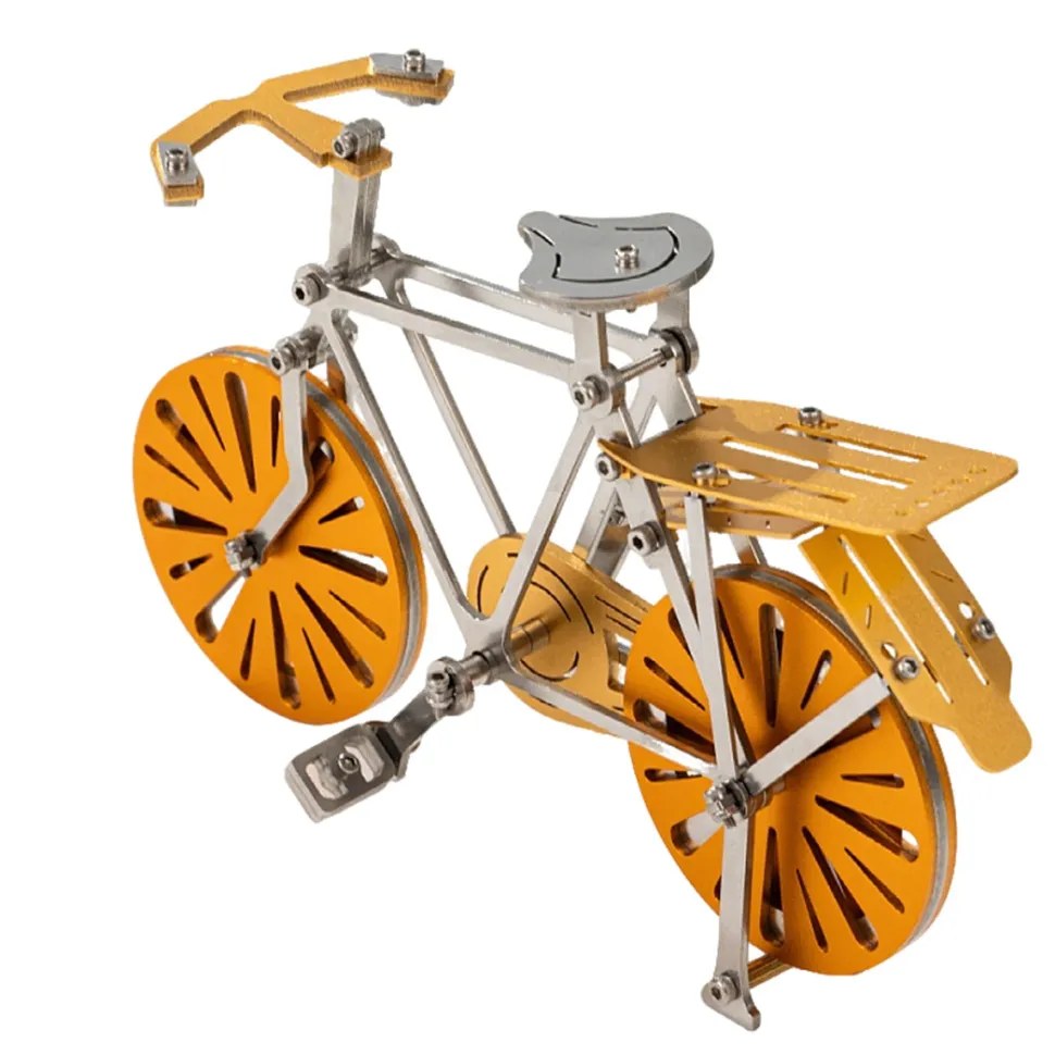 3D Metal Puzzle Bike DIY Mechanical Assembly Model Kit – Stainless Steel Bicycle, Desktop Collectible Craft for Mechanical Enthusiasts (105+PCS)