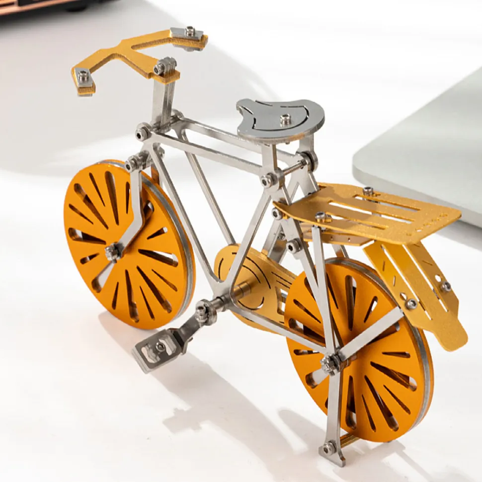 3D Metal Puzzle Bike DIY Mechanical Assembly Model Kit – Stainless Steel Bicycle, Desktop Collectible Craft for Mechanical Enthusiasts (105+PCS)