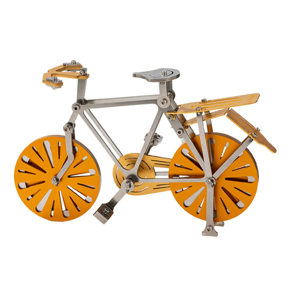 3D Metal Puzzle Bike DIY Mechanical Assembly Model Kit – Stainless Steel Bicycle, Desktop Collectible Craft for Mechanical Enthusiasts (105+PCS)