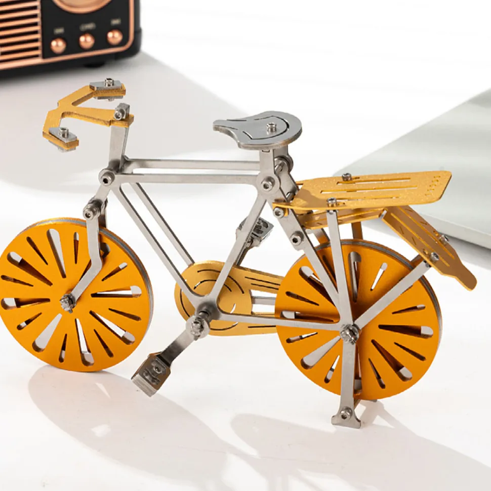 3D Metal Puzzle Bike DIY Mechanical Assembly Model Kit – Stainless Steel Bicycle, Desktop Collectible Craft for Mechanical Enthusiasts (105+PCS)