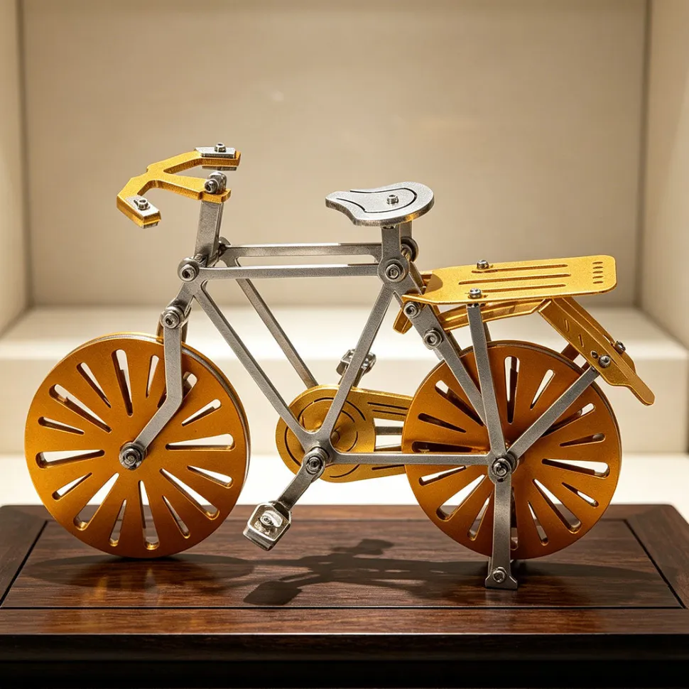 3D Metal Puzzle Bike DIY Mechanical Assembly Model Kit – Stainless Steel Bicycle, Desktop Collectible Craft for Mechanical Enthusiasts (105+PCS)