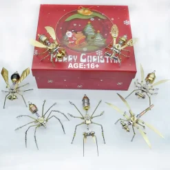 3D Metal Puzzle DIY Mini Steampunk Small Insects Metal Assembly Model Kits Christmas Set