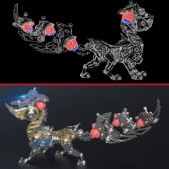 3D Metal Puzzle Mechanical Fox DIY Model Assembly Creative Toy Set