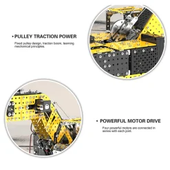 3D Metal Puzzle RC Excavator Model Kit 2.4G 12CH Metal Simulation of Alloy Excavator Construction Vehicle Model Construction-2544PCS