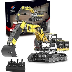 3D Metal Puzzle RC Excavator Model Kit 2.4G 12CH Metal Simulation of Alloy Excavator Construction Vehicle Model Construction-2544PCS