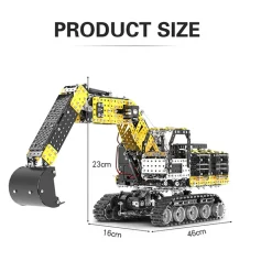3D Metal Puzzle RC Excavator Model Kit 2.4G 12CH Metal Simulation of Alloy Excavator Construction Vehicle Model Construction-2544PCS