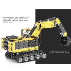 3D Metal Puzzle RC Excavator Model Kit 2.4G 12CH Metal Simulation of Alloy Excavator Construction Vehicle Model Construction-2544PCS