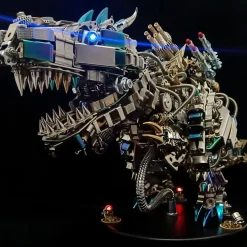3D Metal Rex Dinosaur Mechanical Puzzle DIY Assembly Model Kit - 2500PCS+55cm Height