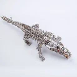 3D Metal Sleeping Crocodile DIY Metal Puzzle Model Kit Mechanical Assembly Crafts 1500+PCS