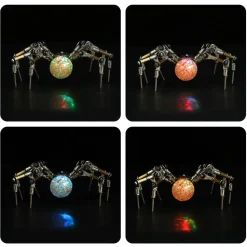 3D Metal Spider Model DIY Kits with 2CM Glowing Crystal Ball -270PCS+
