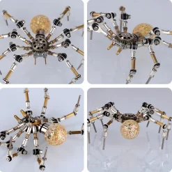3D Metal Spider Model DIY Kits with 2CM Glowing Crystal Ball -270PCS+