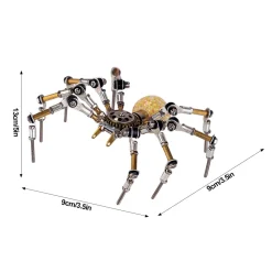 3D Metal Spider Model DIY Kits with 2CM Glowing Crystal Ball -270PCS+