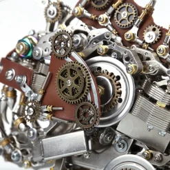 3D Metal Steampunk Craft Puzzle Mechanical Anglefish Model DIY Assembly with Luminous Bulb Creative Gift-1064PCS+