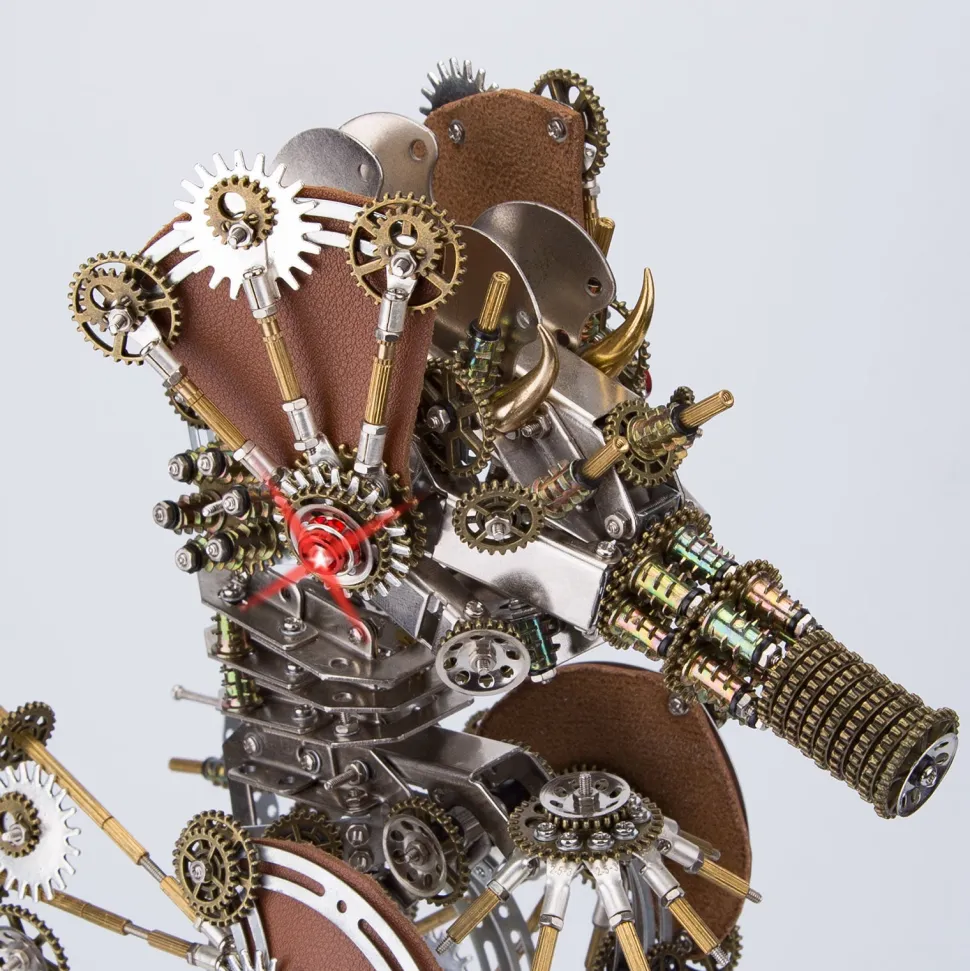 3D Metal Steampunk Craft Puzzle Mechanical Underwater Seahorse with Lamp Model DIY Assembly for Home Decor Creative Gift-2100PCS