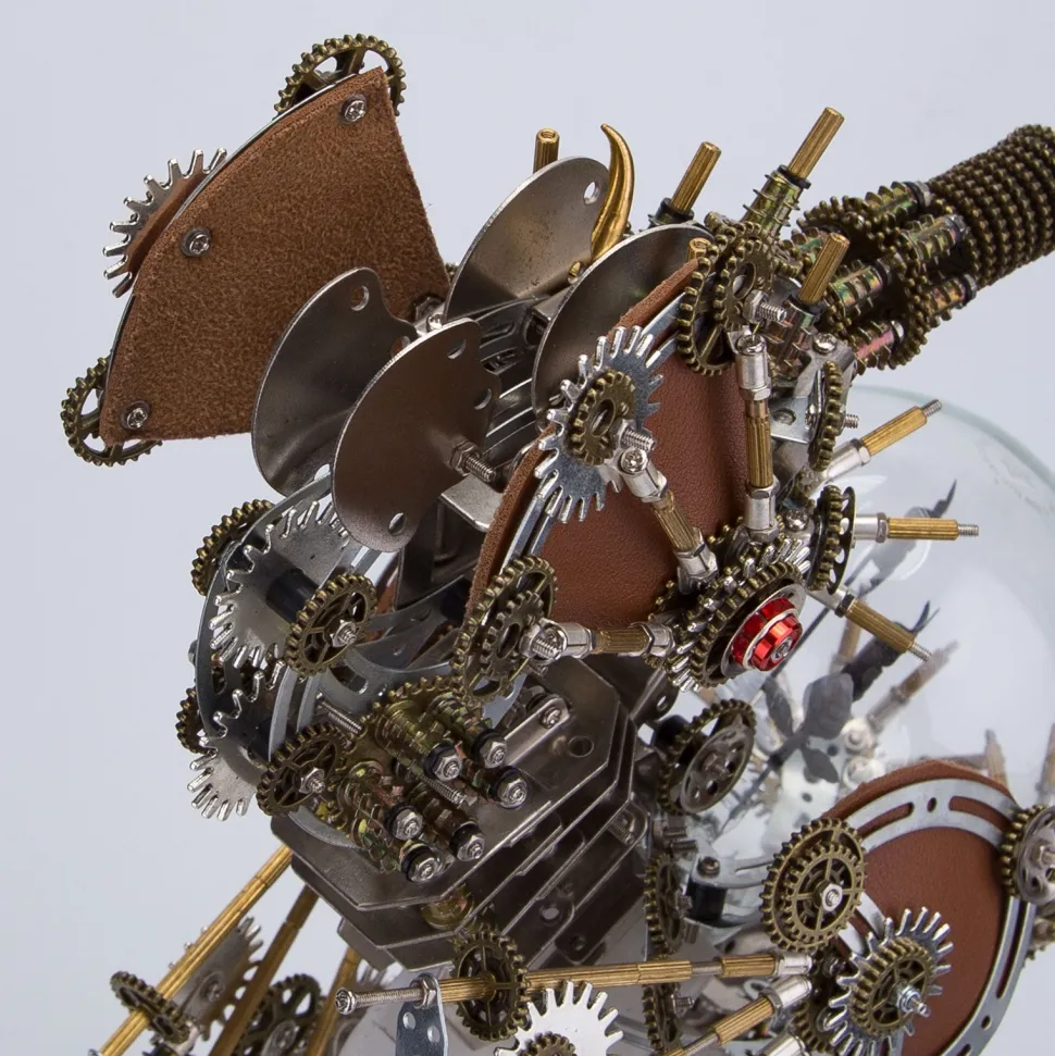 3D Metal Steampunk Craft Puzzle Mechanical Underwater Seahorse with Lamp Model DIY Assembly for Home Decor Creative Gift-2100PCS