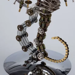 3D Metal Steampunk Craft Puzzle Mechanical Underwater Seahorse with Lamp Model DIY Assembly for Home Decor Creative Gift-2100PCS