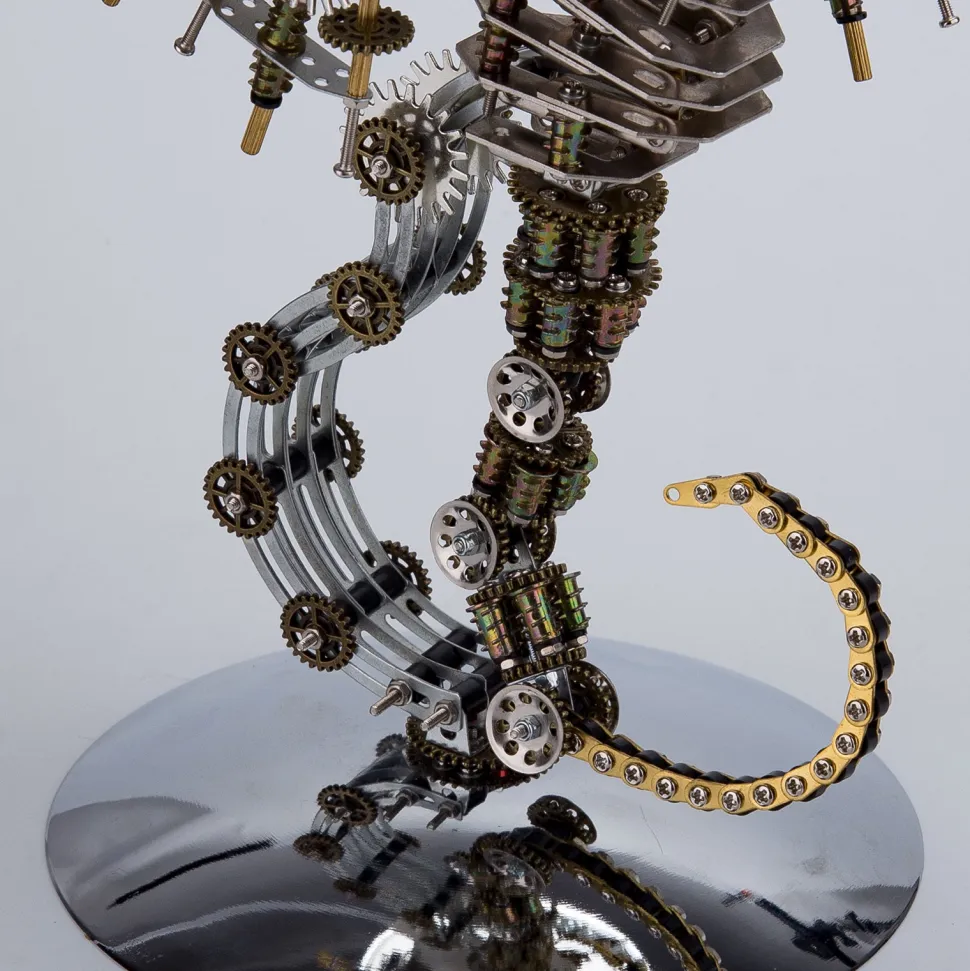 3D Metal Steampunk Craft Puzzle Mechanical Underwater Seahorse with Lamp Model DIY Assembly for Home Decor Creative Gift-2100PCS