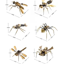 3D Metal Steampunk Craft Puzzle Mechanical Insect Model DIY Assembly Animal Jigsaw Puzzle Kit - Make Your Own Advent Calendar - Creative Gift-650PCS+